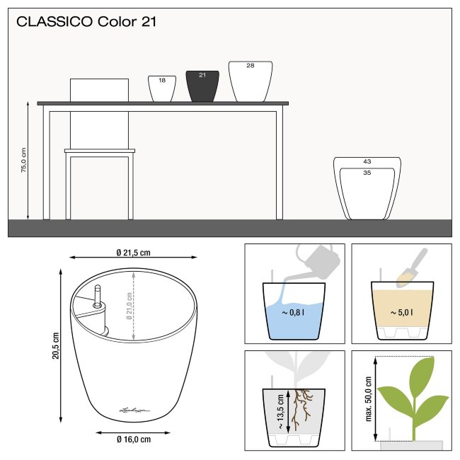 Кашпо Lechuza Classico Color 21 розовый закат